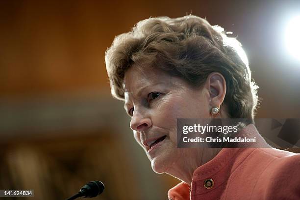 Sen. Jeanne Shaheen, D-N.H., speaks at an Atlantic Council forum on transatlantic defense on NATO’s most pressing security issues in preparation of...