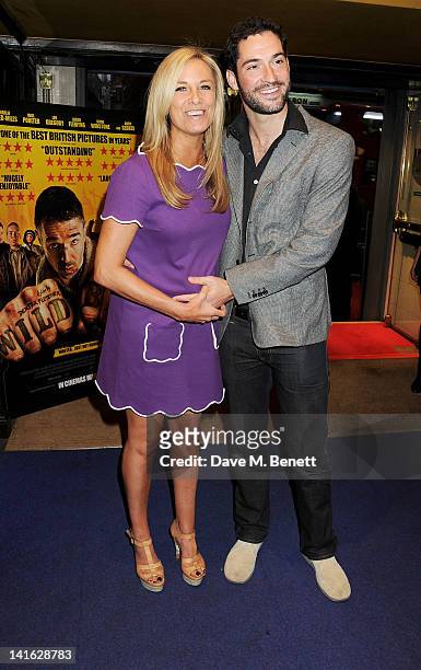 Actress Tamzin Outhwaite and husband Tom Ellis attend the premiere of 'Wild Bill' at Cineworld Haymarket on March 20, 2012 in London, England.