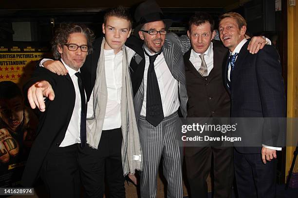 Dexter Fletcher, Will Poulter, Charlie Creed Miles, Leo Gregory and Jason Flemyng attend the premiere of Wild Bill at The Cineworld Haymarket on...