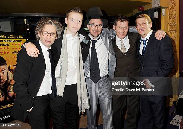 Director Dexter Fletcher and actors Will Poulter, Charlie Creed-Miles, Jason Flemyng and Leo Gregory attend the premiere of 'Wild Bill' at Cineworld...