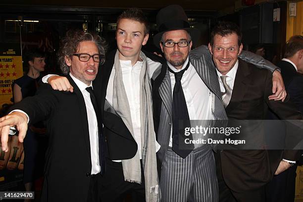 Dexter Fletcher, Will Poulter, Charlie Creed Miles and Leo Gregory attend the premiere of Wild Bill at The Cineworld Haymarket on March 20, 2012 in...