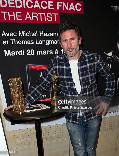 Director, Michel Hazanavicius attends 'The Artist' DVD signing session at FNAC Saint-Lazare on March 20, 2012 in Paris, France.