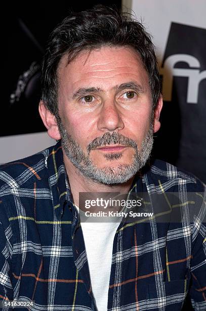 Director, Michel Hazanavicius attends 'The Artist' DVD signing session at FNAC Saint-Lazare on March 20, 2012 in Paris, France.