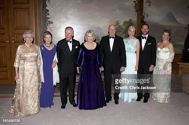 Princess Astrid of Norway, Queen Sonja of Norway, Prince Charles, Prince of Wales, Camilla, Duchess of Cornwall, King Harald of Norway, Crown...