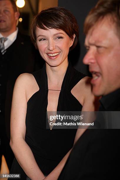 Julia Koschitz attends the 'Ruhm' Germany Film Premiere at 'Residenz - eine astor Film Lounge' on March 20, 2012 in Cologne, Germany.