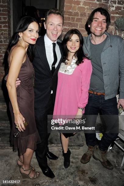 Yasmin Mills, Gary Kemp, Lauren Kemp and Alex James attend a private dinner celebrating 'Alex James Presents' line of cheeses at Aubaine Dover Street...