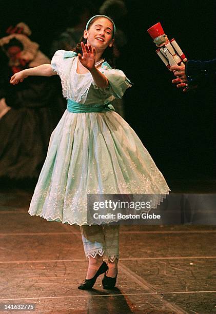 Angelina Mullins dances as Clara in "The Nutcracker" put on by Boston Ballet.