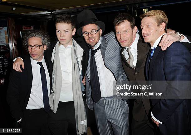 Dexter Fletcher, Will Poulter, Chalie Creed-Miles, Jason Flemyng and Leo Gregory attend the premiere of Wild Bill at Cineworld Haymarket on March 20,...