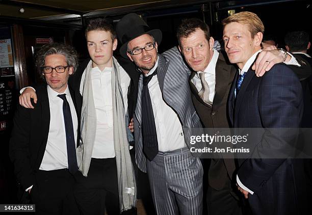 Dexter Fletcher, Will Poulter, Chalie Creed-Miles, Jason Flemyng and Leo Gregory attend the premiere of Wild Bill at Cineworld Haymarket on March 20,...