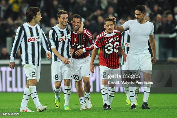 Alessandro Del Piero of Juventus FC celebrates with his team-mates the victory at the end of the Tim Cup match between Juventus FC and AC Milan at...