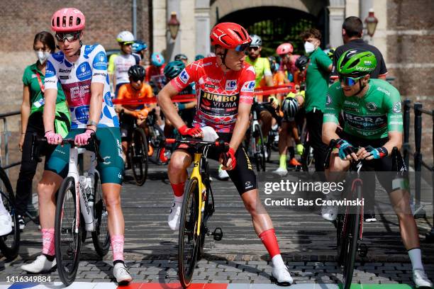 Julius Van Den Berg of Netherlands and Team EF Education - Easypost - Polka dot mountain jersey, Mike Teunissen of Netherlands and Team Jumbo - Visma...