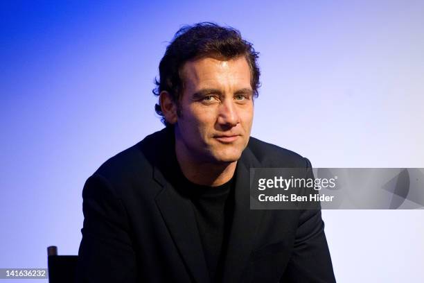Actor Clive Owen attends Meet The Filmmakers "Intruders" at the Apple Store Soho on March 20, 2012 in New York City.