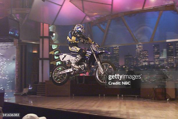 Episode 1836 -- Pictured: Supercross champion Jeremy McGrath performs on May 12, 2000 --