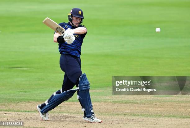 Rob Yates of Warwickshire pulls the ball but is caught by Sean Dickson for 52 runs during the Royal London Cup match between Warwickshire and Durham...