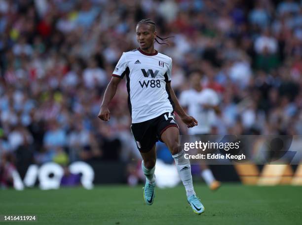 Bobby Reid of Fulham FC during the Premier League match between Fulham FC and Brentford FC at Craven Cottage on August 20, 2022 in London, England.