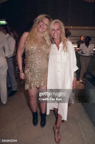 Loana Petrucciani and Fiona Gelin attend the Massimo Gargia Birthday Party at Hotel de Paris in Saint on August 20, 2022 in Saint Tropez, France.