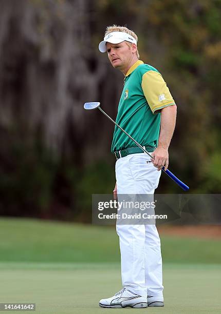 Soren Kjeldsen of Denmark and the Queenwood Team during the second day of the 2012 Tavistock Cup at Lake Nona Golf and Country Club on March 20, 2012...