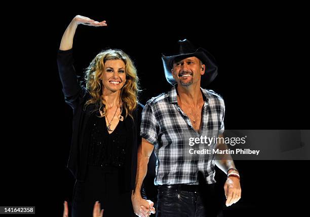 Tim McGraw and Faith Hill perform live in concert at the Rod Laver Arena on March 20 in Melbourne, Australia.