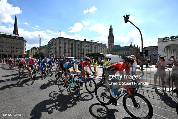 Phil Bauhaus of Germany and Team Bahrain Victorious competes during the 25th BEMER Cyclassics - Hamburg 2022 a 204,7km one day race from Hamburg to...