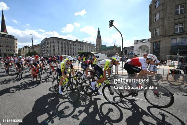 Adrien Petit of France and Team Intermarché - Wanty - Gobert Matériaux and Max Walscheid of Germany and Team Cofidis compete during the 25th BEMER...