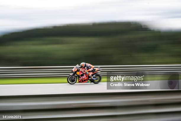Miguel Oliveira of Portugal and Red Bull KTM Factory Racing rides during the race of the CryptoDATA MotoGP of Austria at Red Bull Ring on August 21,...