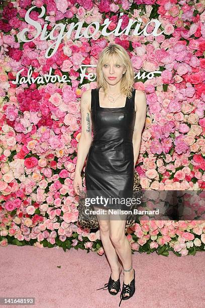Courtney Love attends the after party for the launch of Salvatore Ferragamo's Signorina fragrance at Palazzo Chupi on March 20, 2012 in New York City.
