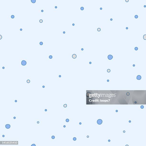 various size hand drawn dots on light blue background - pixel perfect seamless pattern - cute-blue-backgrounds stock illustrations