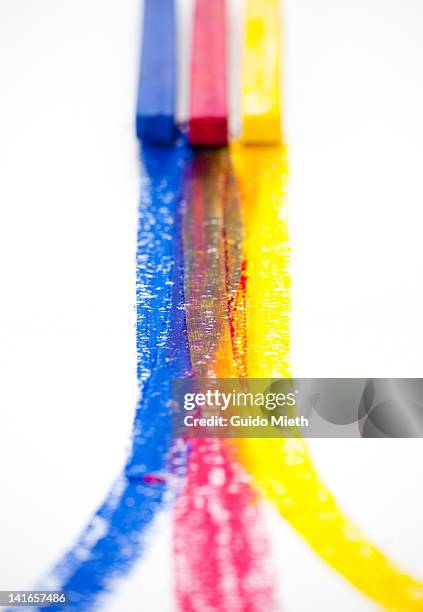 yellow, red and blue pastel making mix - pastel coloured stock illustrations