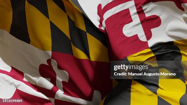 flag of the us state of maryland - baltimore maryland fotografías e imágenes de stock
