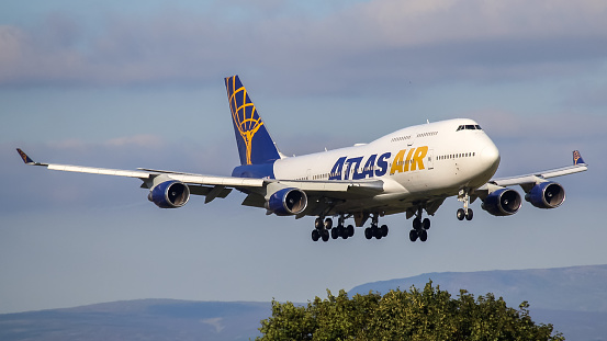 Atlas Air Boeing 747 at Manchester Airport.