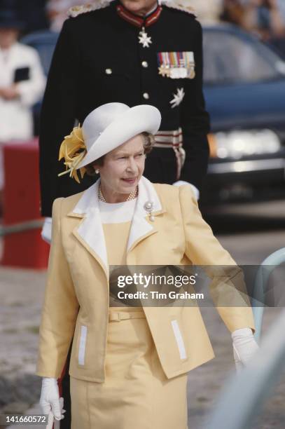 Queen Elizabeth II visits Torquay in Devon, 21st July 1988.