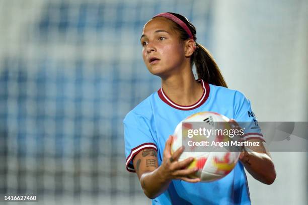 Deyna Castellanos of Manchester City looks on during the UEFA Women's Champions League match between Manchester City and Real Madrid at Estadio...