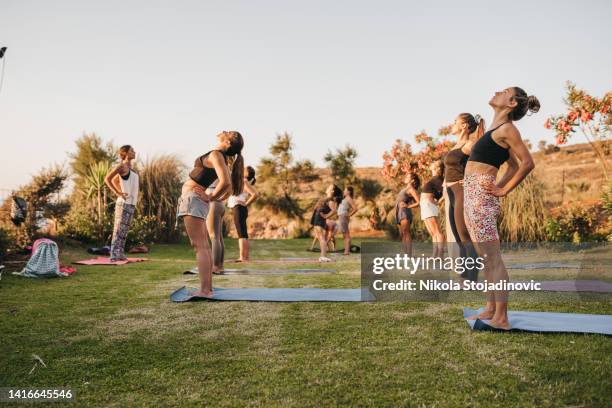now is the time to practice yoga - sunrise yoga stock pictures, royalty-free photos & images