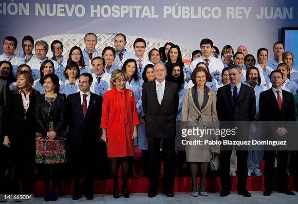 President of Madrid Esperanza Aguirre , King Juan Carlos and Queen Sofia of Spain and Madrid's Mayor Alberto Ruiz Gallardon attend the 'Rey Juan...