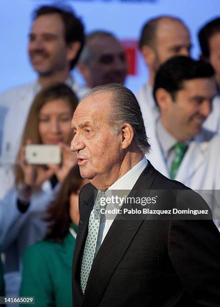 King Juan Carlos of Spain attends the 'Rey Juan Carlos' University Hospital inauguration on March 21, 2012 in Mostoles, Spain.