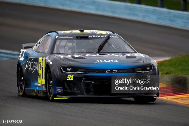 Kimi Raikkonen, driver of the Recogni Chevrolet, drives during the NASCAR Cup Series Go Bowling at The Glen at Watkins Glen International on August...