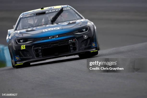 Kimi Raikkonen, driver of the Recogni Chevrolet, drives during the NASCAR Cup Series Go Bowling at The Glen at Watkins Glen International on August...