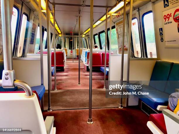 metrorail car interior, vienna, virginia (usa) - subway car interior foto e immagini stock