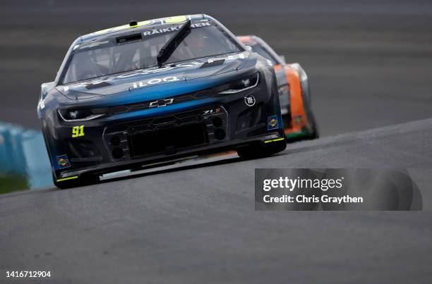 Kimi Raikkonen, driver of the Recogni Chevrolet, drives during the NASCAR Cup Series Go Bowling at The Glen at Watkins Glen International on August...