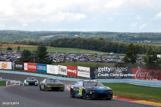 Kimi Raikkonen, driver of the Recogni Chevrolet, drives during the NASCAR Cup Series Go Bowling at The Glen at Watkins Glen International on August...