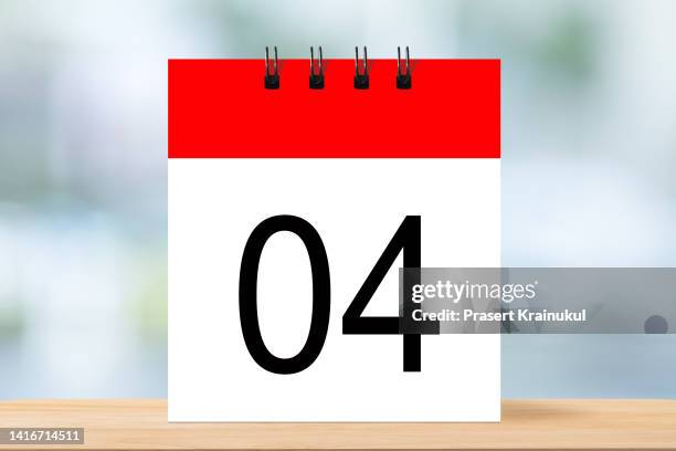 4th day of month, calendar date. - day 4 foto e immagini stock