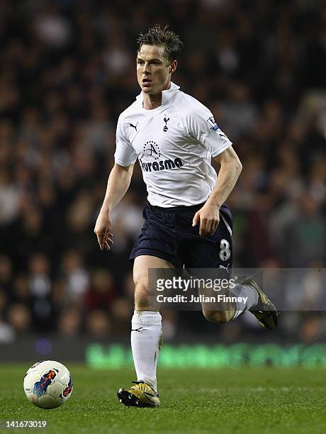 Scott Parker of Spurs in action during the Barclays Premier League match between Tottenham Hotspur and Stoke City at White Hart Lane on March 21,...