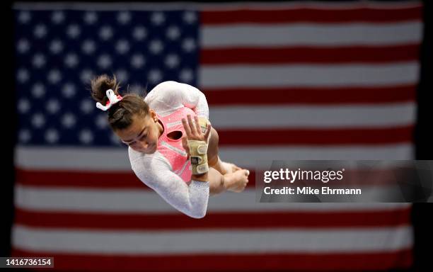 Addison Fatta competes in the vault during the 2022 US Gymnastics Championships at Amalie Arena on August 21, 2022 in Tampa, Florida.