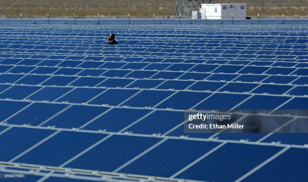 President Obama Visits Largest Photovoltaic Plant In U.S. In Nevada