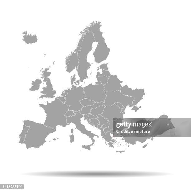 ilustraciones, imágenes clip art, dibujos animados e iconos de stock de mapa de europa - españa mapa
