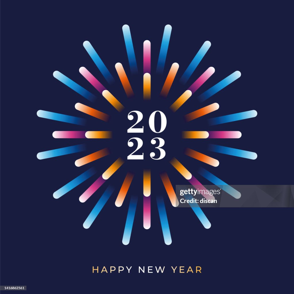 2023 - Felice Anno Nuovo Con i fuochi d'artificio.