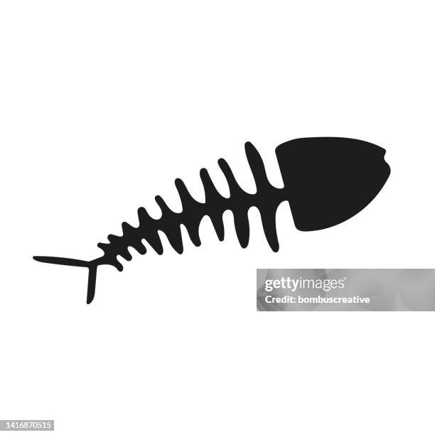 fishbone icon design - animal bone stock illustrations