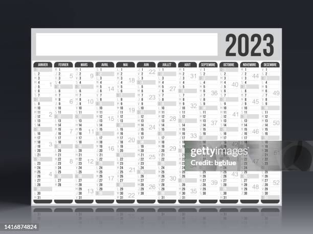 french calendar 2023 - french language stock illustrations