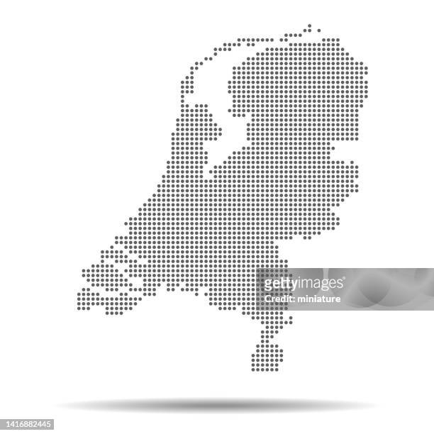 stockillustraties, clipart, cartoons en iconen met netherlands map - nederland kaart
