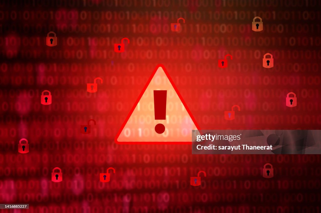 Caution sign data unlocking hackers